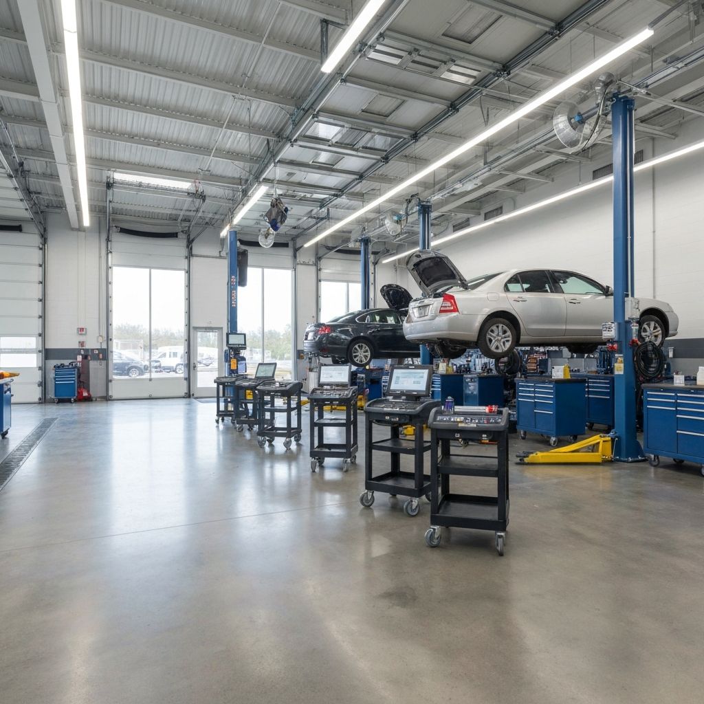 Modern multi-bay auto service center